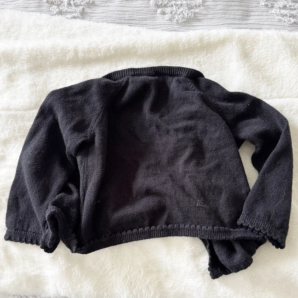 Carter's scalloped edge knit Black cotton sweater Cardigan size 12 months